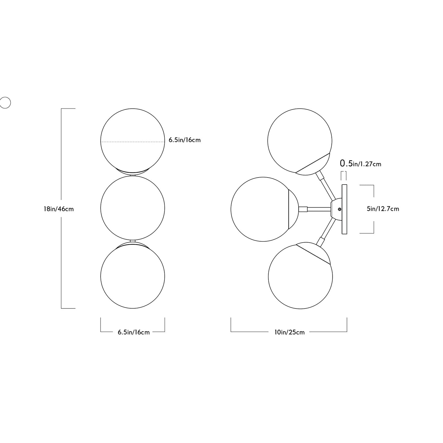 Modo Wall Light - line drawing.
