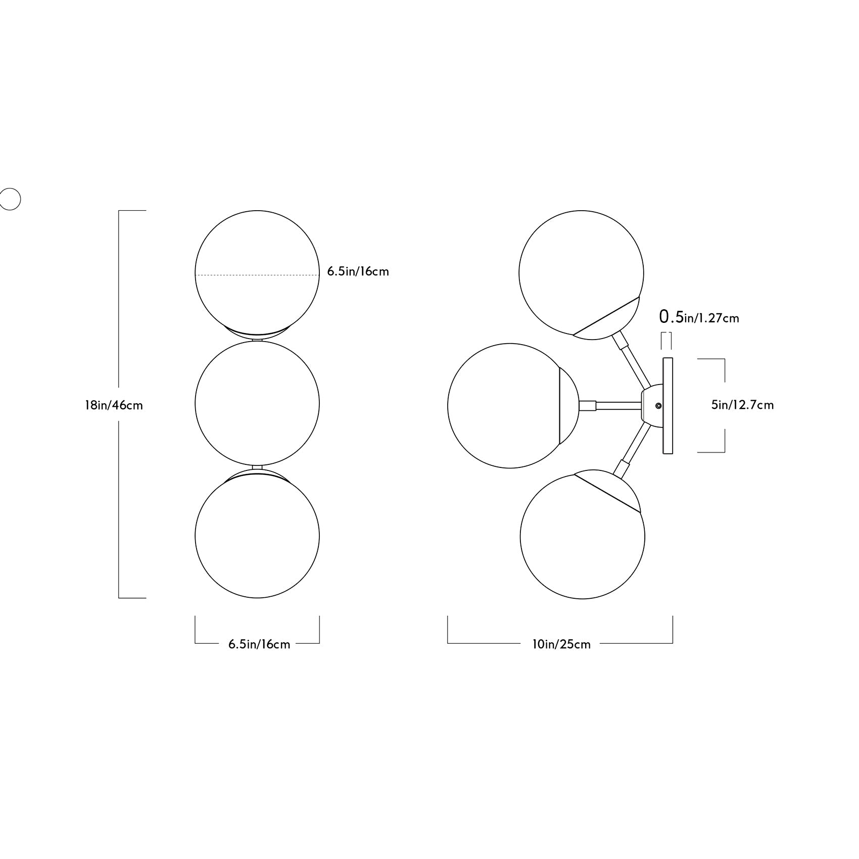 Modo Wall Light - line drawing.
