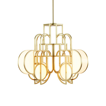 Moonrise LED Chandelier in Brushed Brass.
