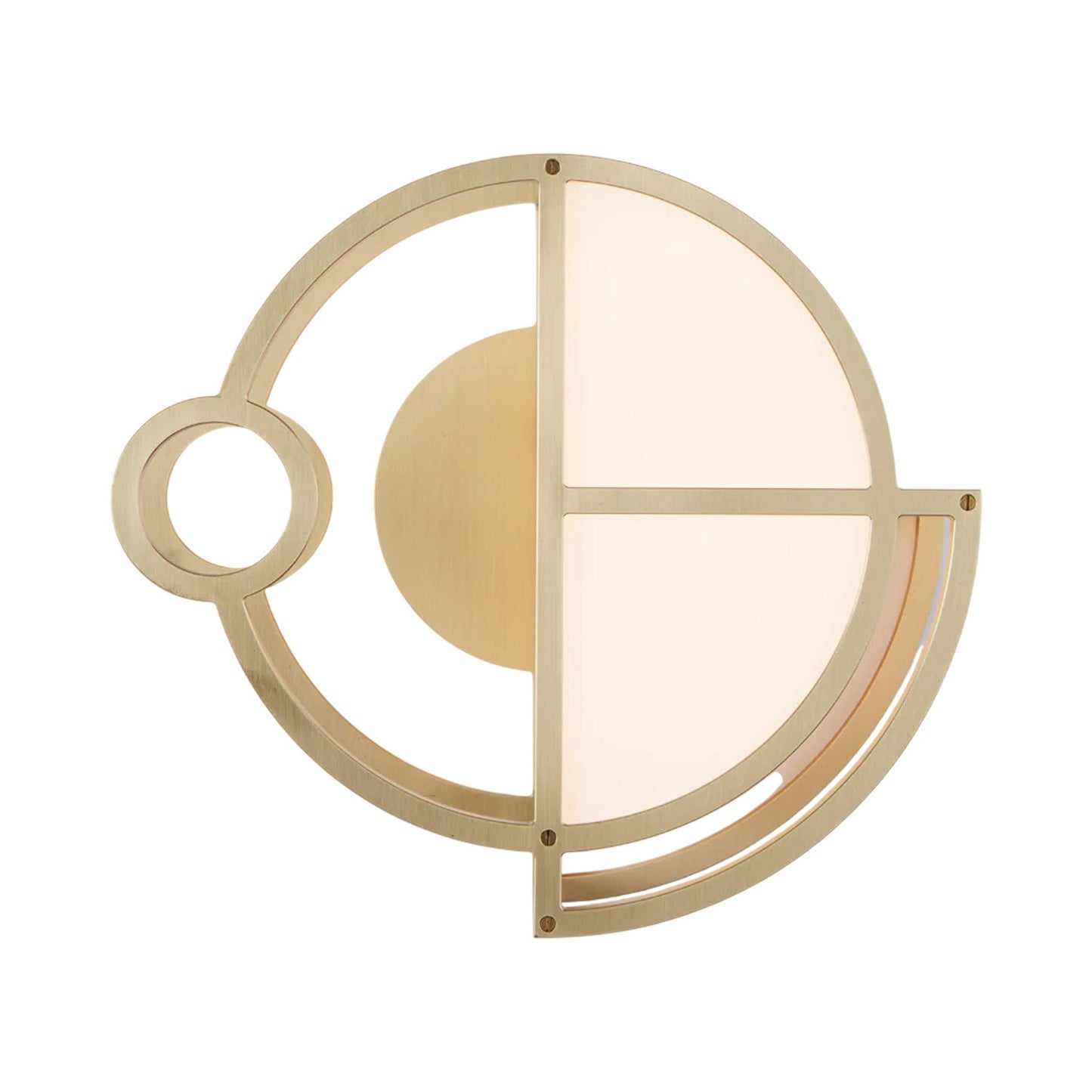 Moonrise round LED Wall Light in Brushed Brass.