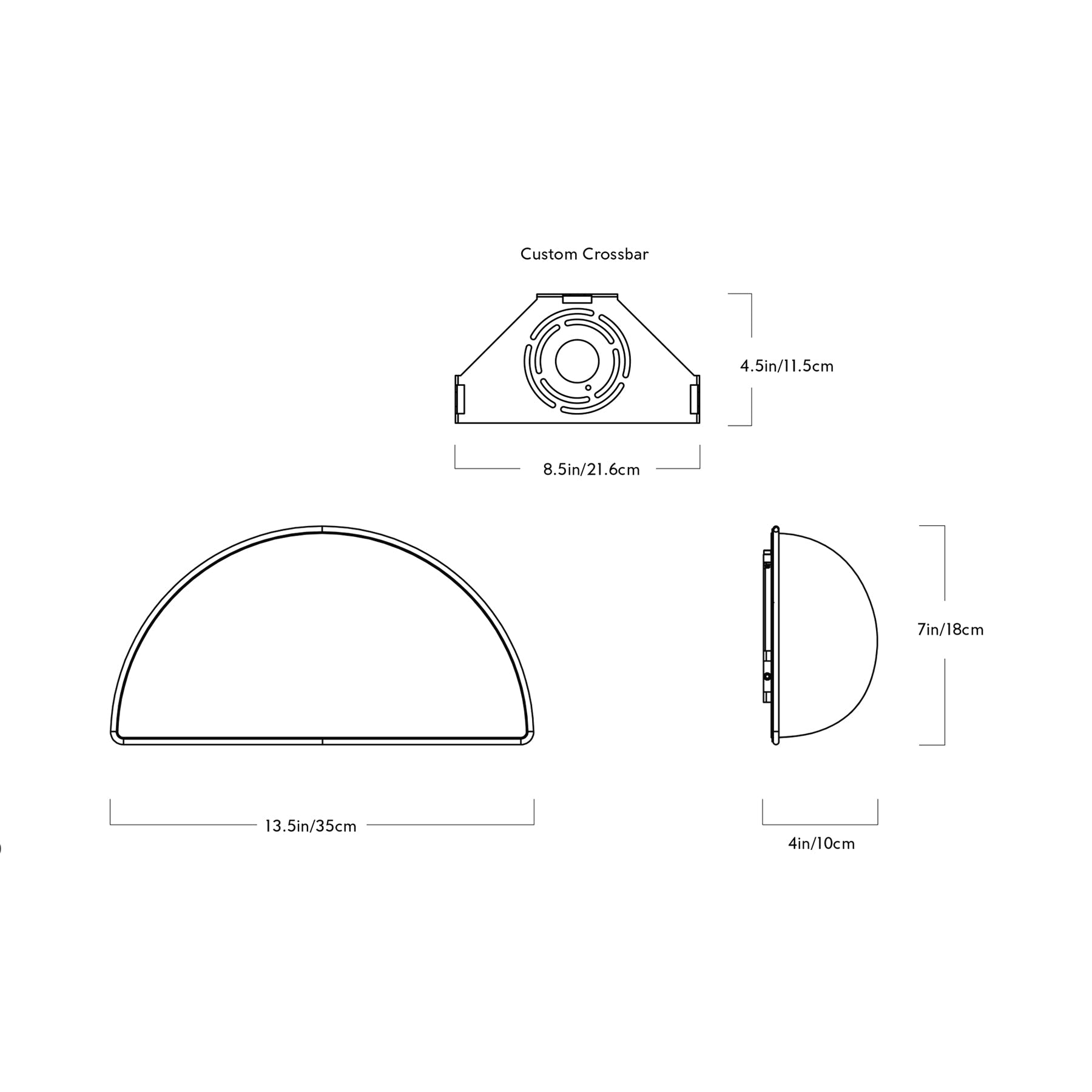 Odds and Ends Rainbow LED Bath Wall Light - line drawing.