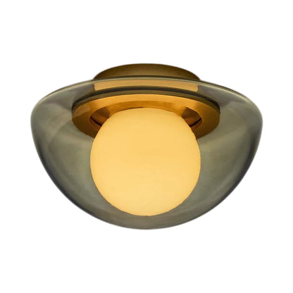Pearl LED Flush Mount Ceiling Light in Brass/Fume.