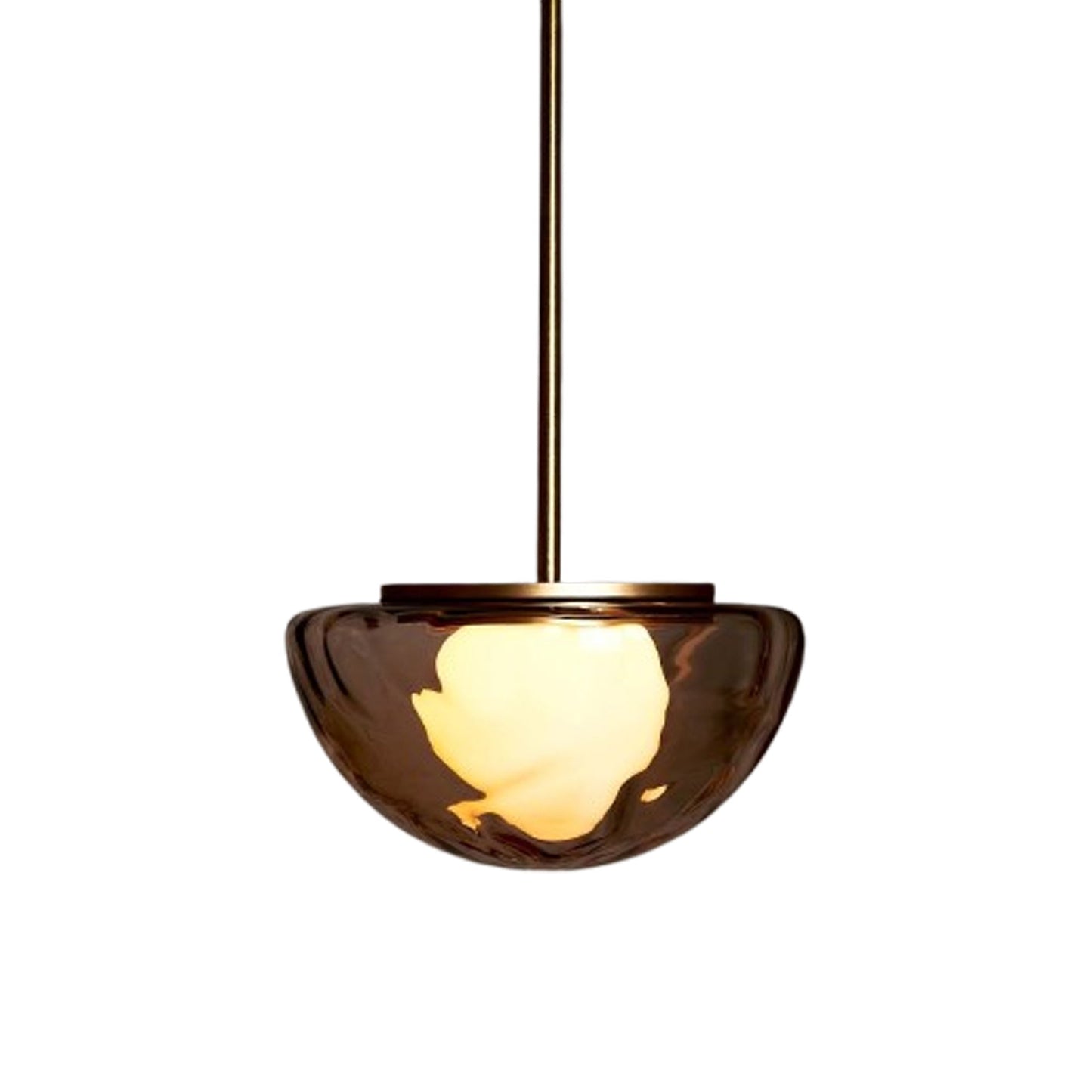 Pearl LED Pendant Light in Brass (Peach with Water Texture).