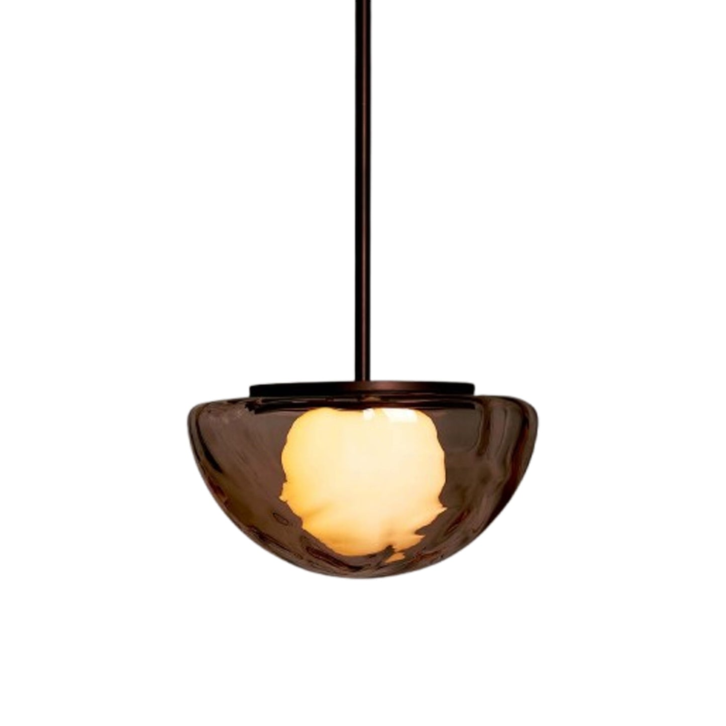 Pearl LED Pendant Light in Oil Rubbed Bronze (Peach with Water Texture).