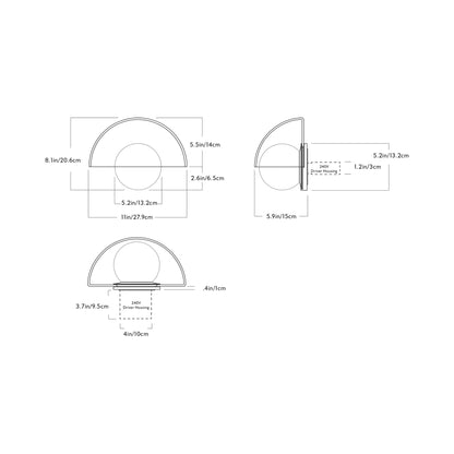 Pearl LED Wall Light - line drawing.
