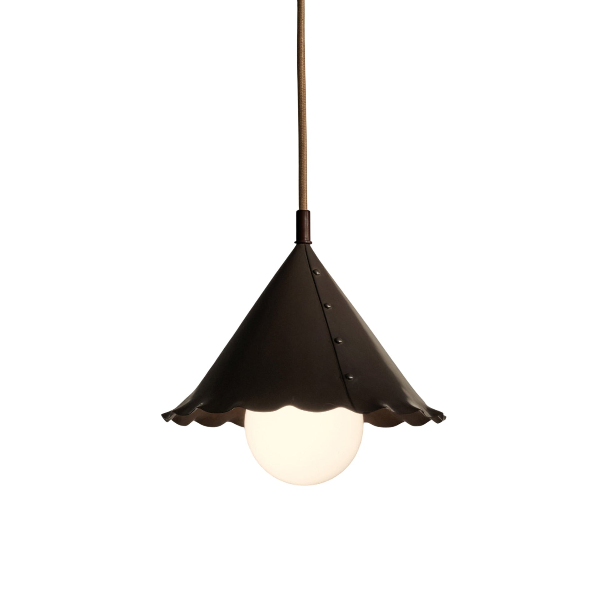 Petal LED Pendant Light in Burnished Bronze.