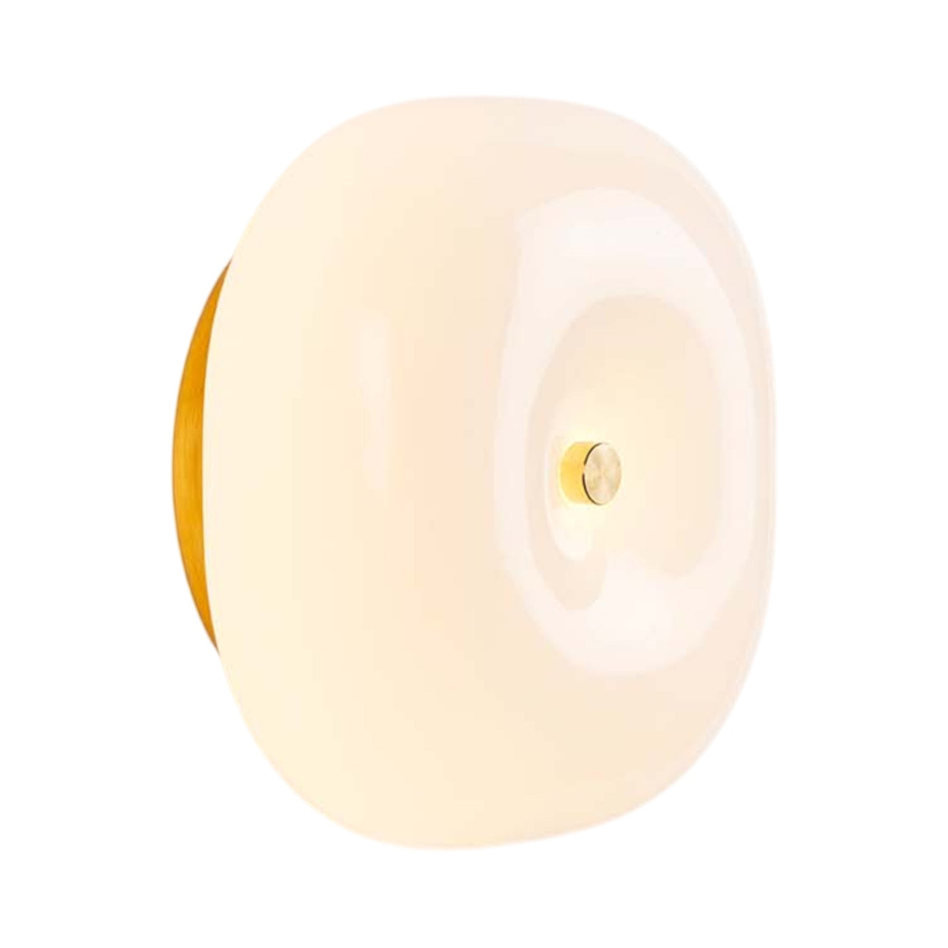 Pillow Square LED Wall Light in Unlacquered Brass.