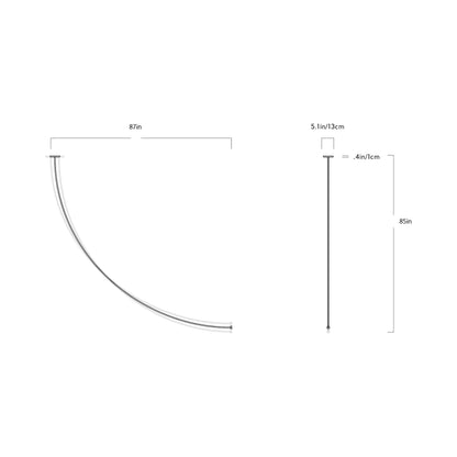 Pole LED Ceiling-to-Wall Light - line drawing.