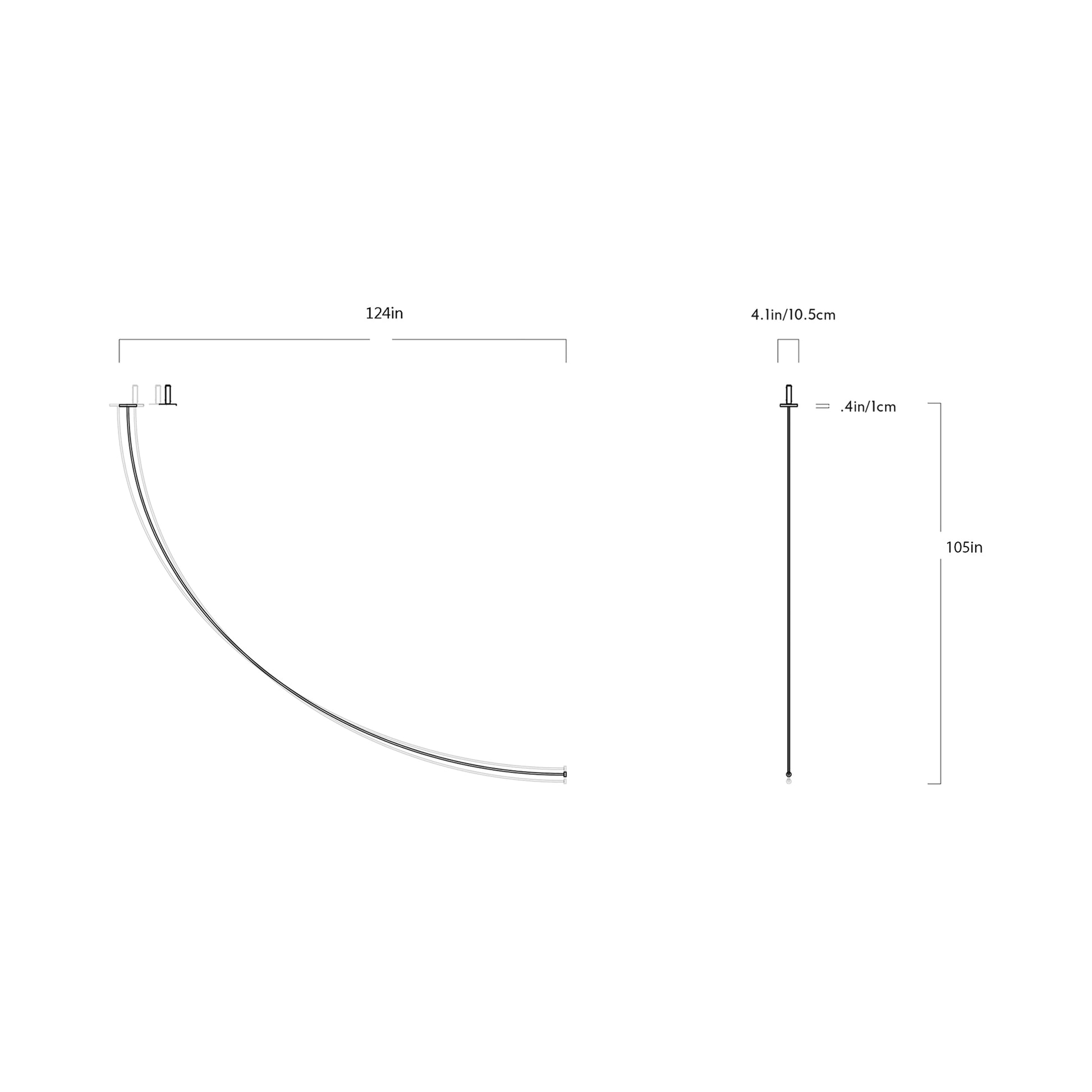 Pole LED Ceiling-to-Wall Light - line drawing.