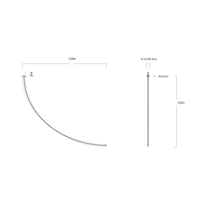 Pole LED Ceiling-to-Wall Light - line drawing.