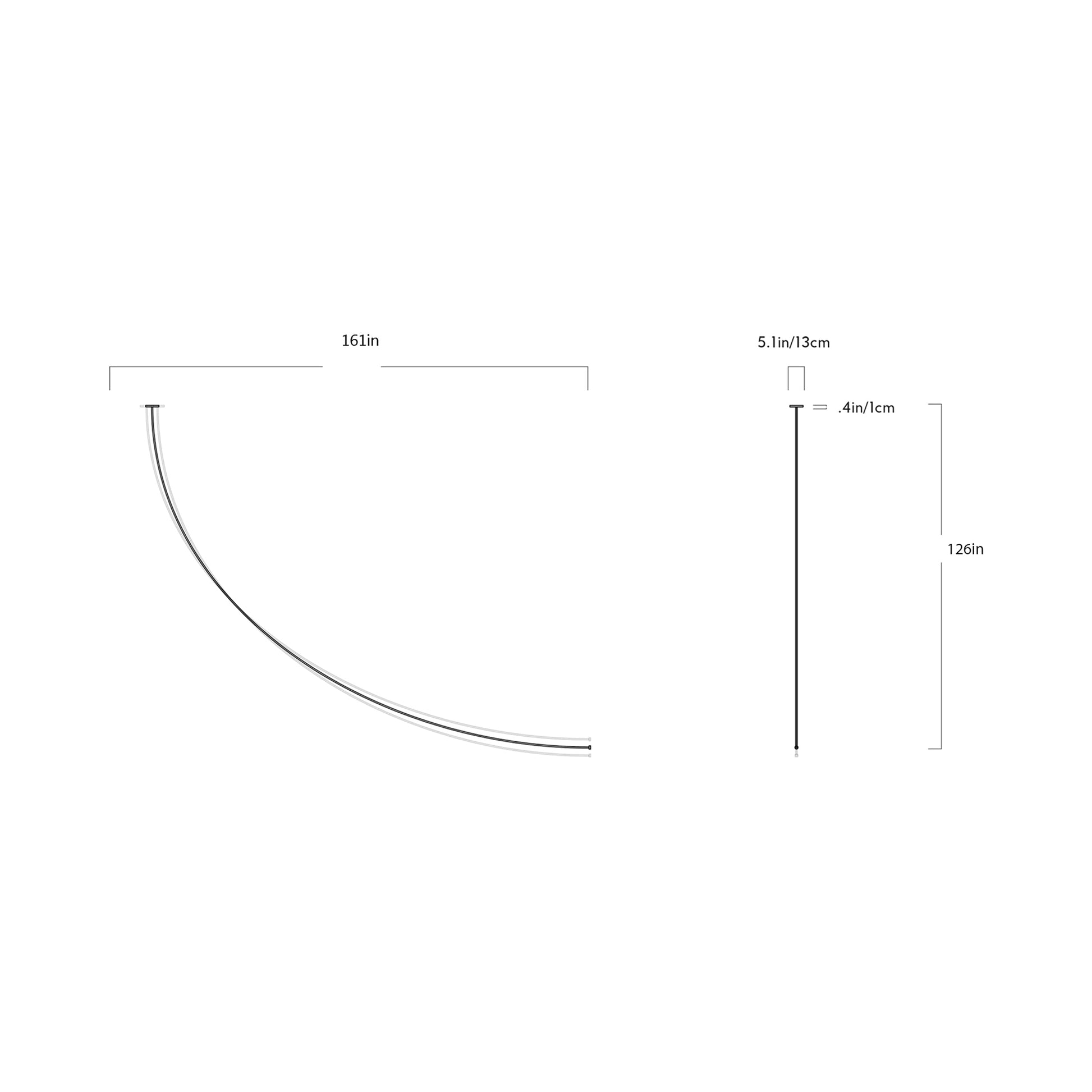 Pole LED Ceiling-to-Wall Light - line drawing.