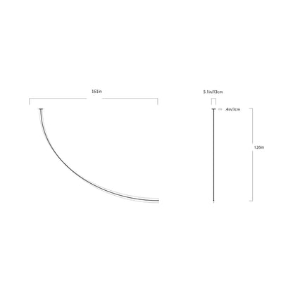 Pole LED Ceiling-to-Wall Light - line drawing.