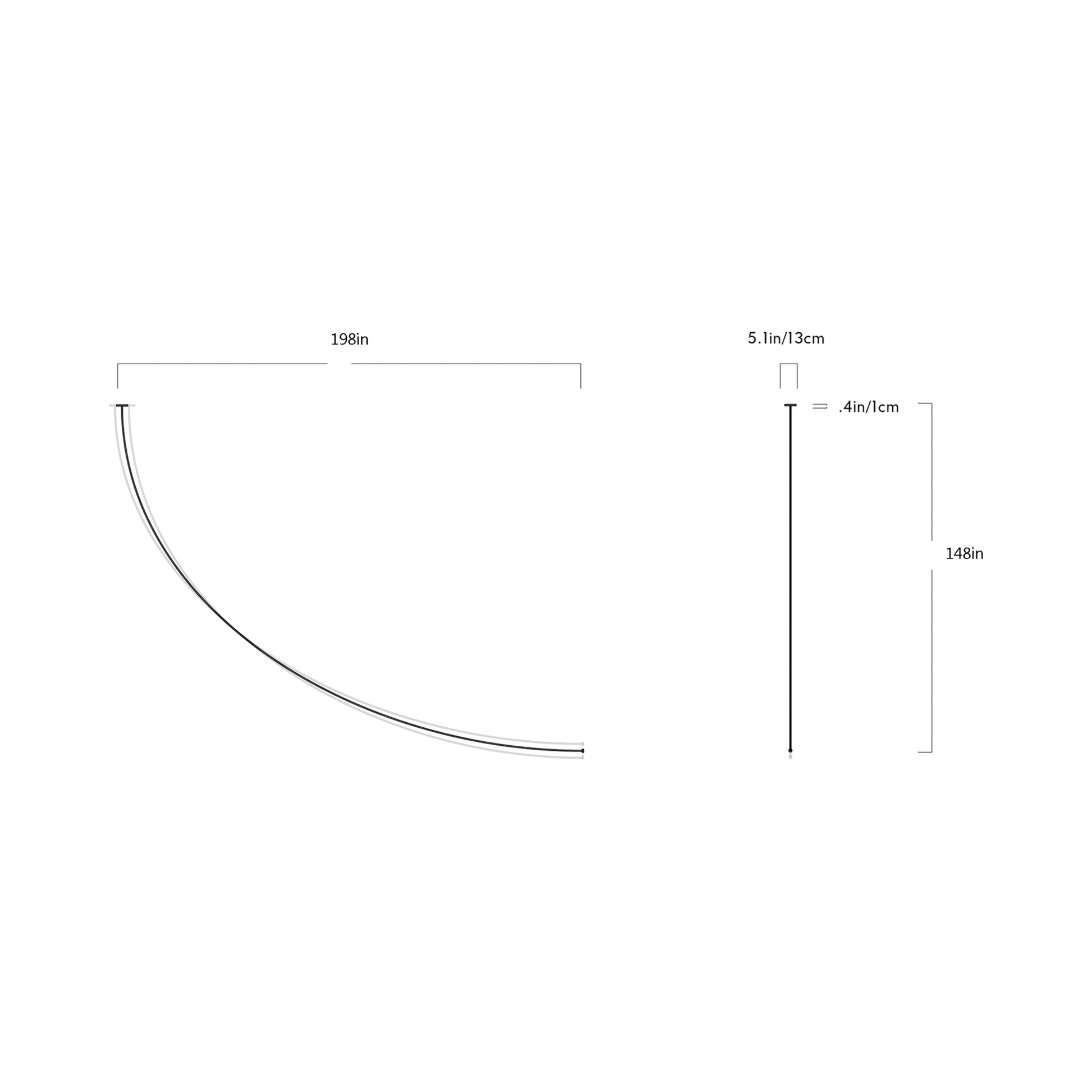 Pole LED Ceiling-to-Wall Light - line drawing.