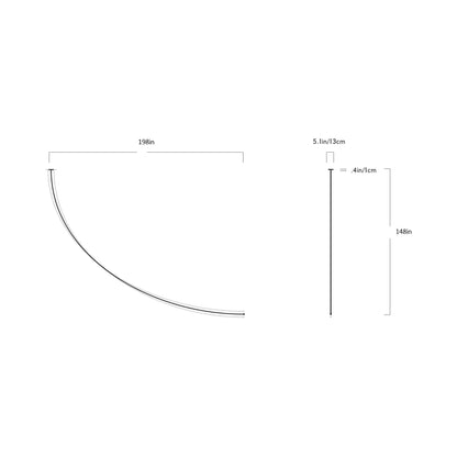 Pole LED Ceiling-to-Wall Light - line drawing.