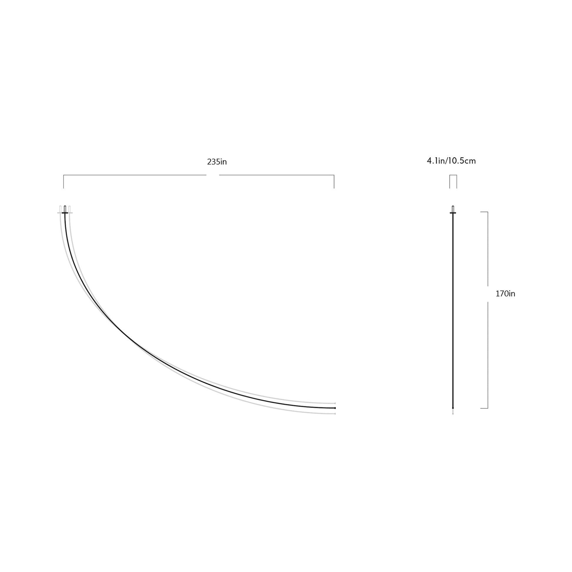 Pole LED Ceiling-to-Wall Light - line drawing.