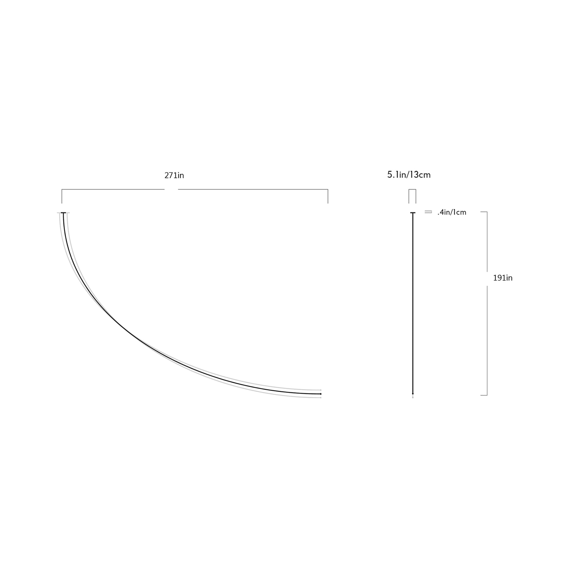 Pole LED Ceiling-to-Wall Light - line drawing.