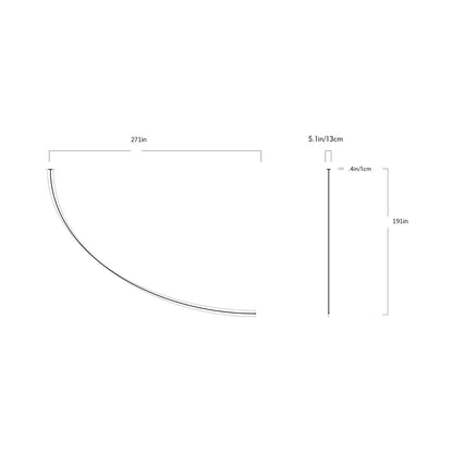 Pole LED Ceiling-to-Wall Light - line drawing.
