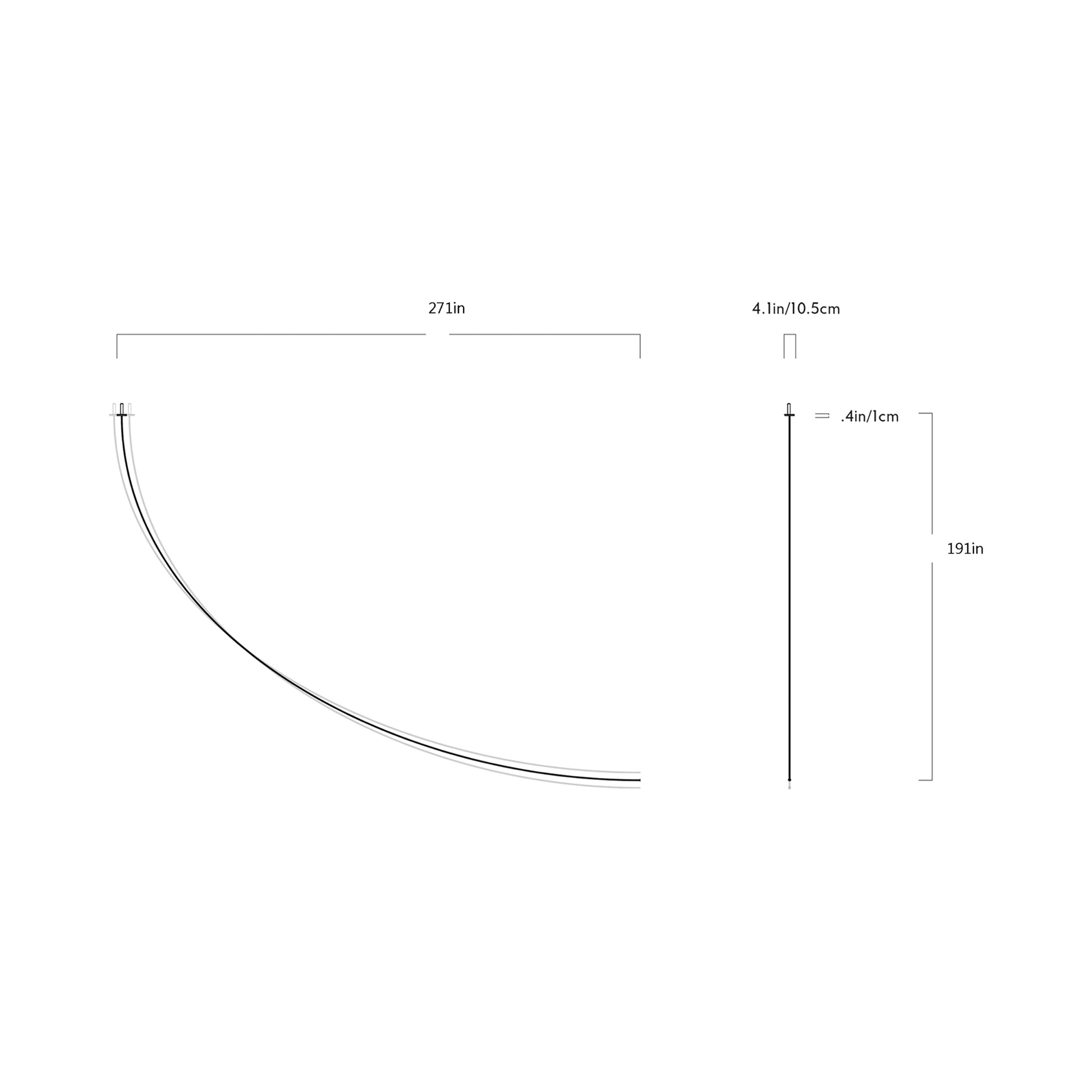 Pole LED Ceiling-to-Wall Light - line drawing.