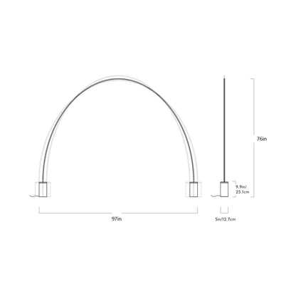 Pole LED Floor Lamp - line drawing.
