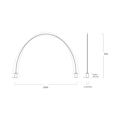 Pole LED Floor Lamp - line drawing.