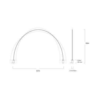 Pole LED Floor Lamp - line drawing.