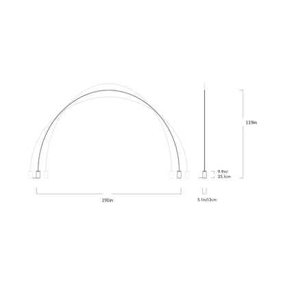 Pole LED Floor Lamp - line drawing.