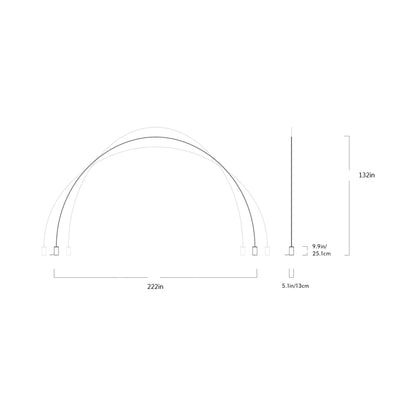 Pole LED Floor Lamp - line drawing.