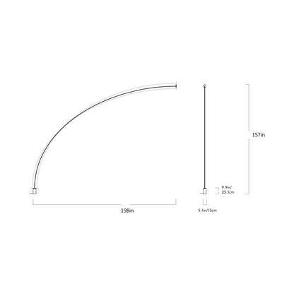 Pole LED Floor-to-Wall Lamp - line drawing.