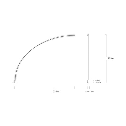 Pole LED Floor-to-Wall Lamp - line drawing.