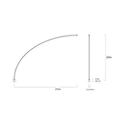 Pole LED Floor-to-Wall Lamp - line drawing.