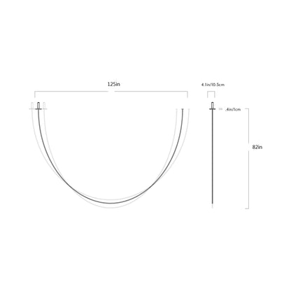 Pole LED Flush Mount Ceiling Light - line drawing.