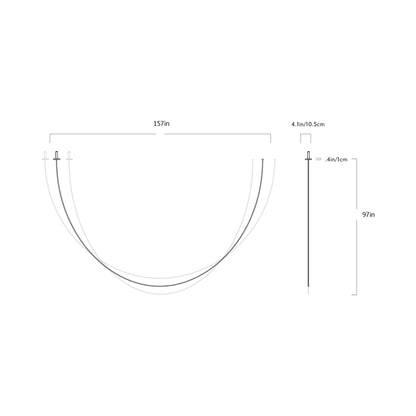 Pole LED Flush Mount Ceiling Light - line drawing.