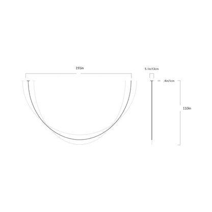 Pole LED Flush Mount Ceiling Light - line drawing.
