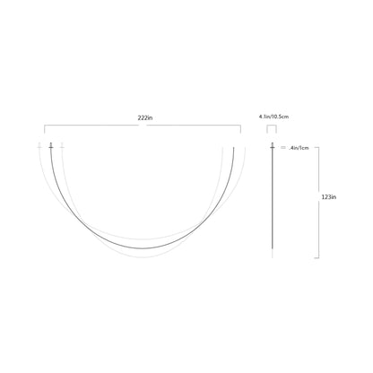 Pole LED Flush Mount Ceiling Light - line drawing.