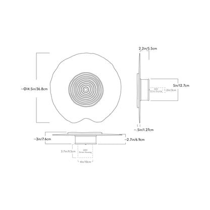Resonance I LED Wall Light - line drawing.