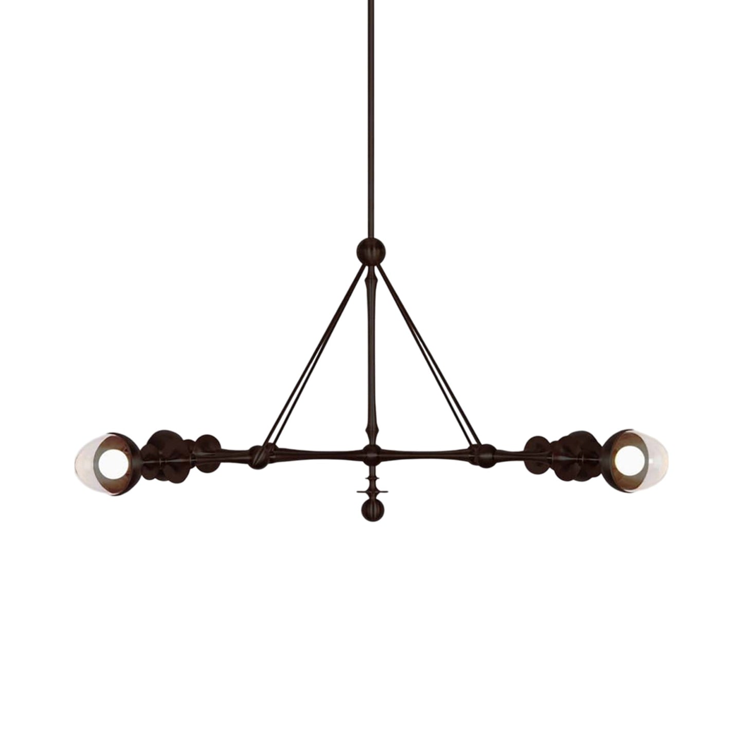 Rue Sala Four Arm LED Pendant Light in Oil Rubbed Bronze (Clear Glass).