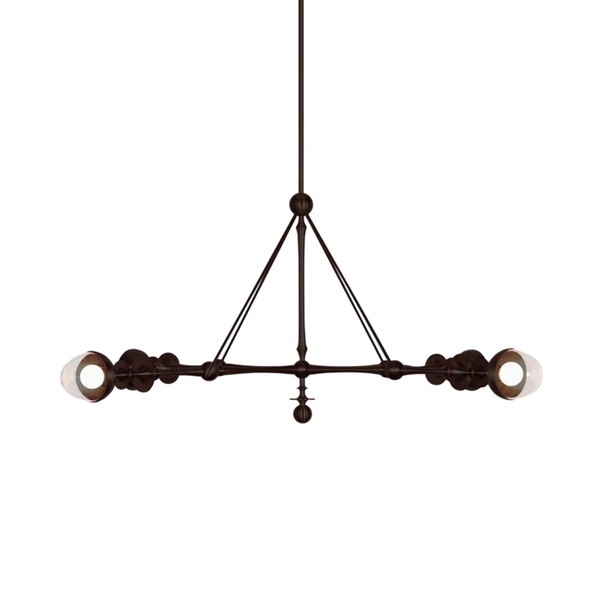 Rue Sala Four Arm LED Pendant Light in Oil Rubbed Bronze (Clear Glass).