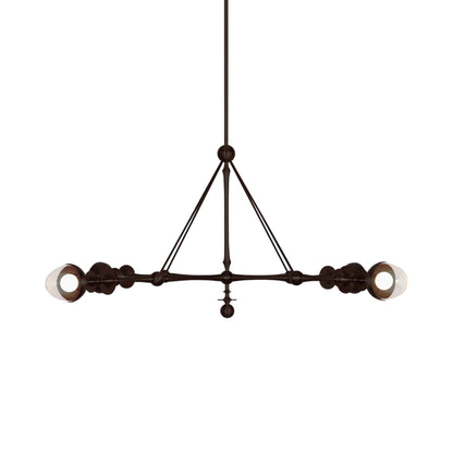 Rue Sala Four Arm LED Pendant Light in Oil Rubbed Bronze (Clear Glass).