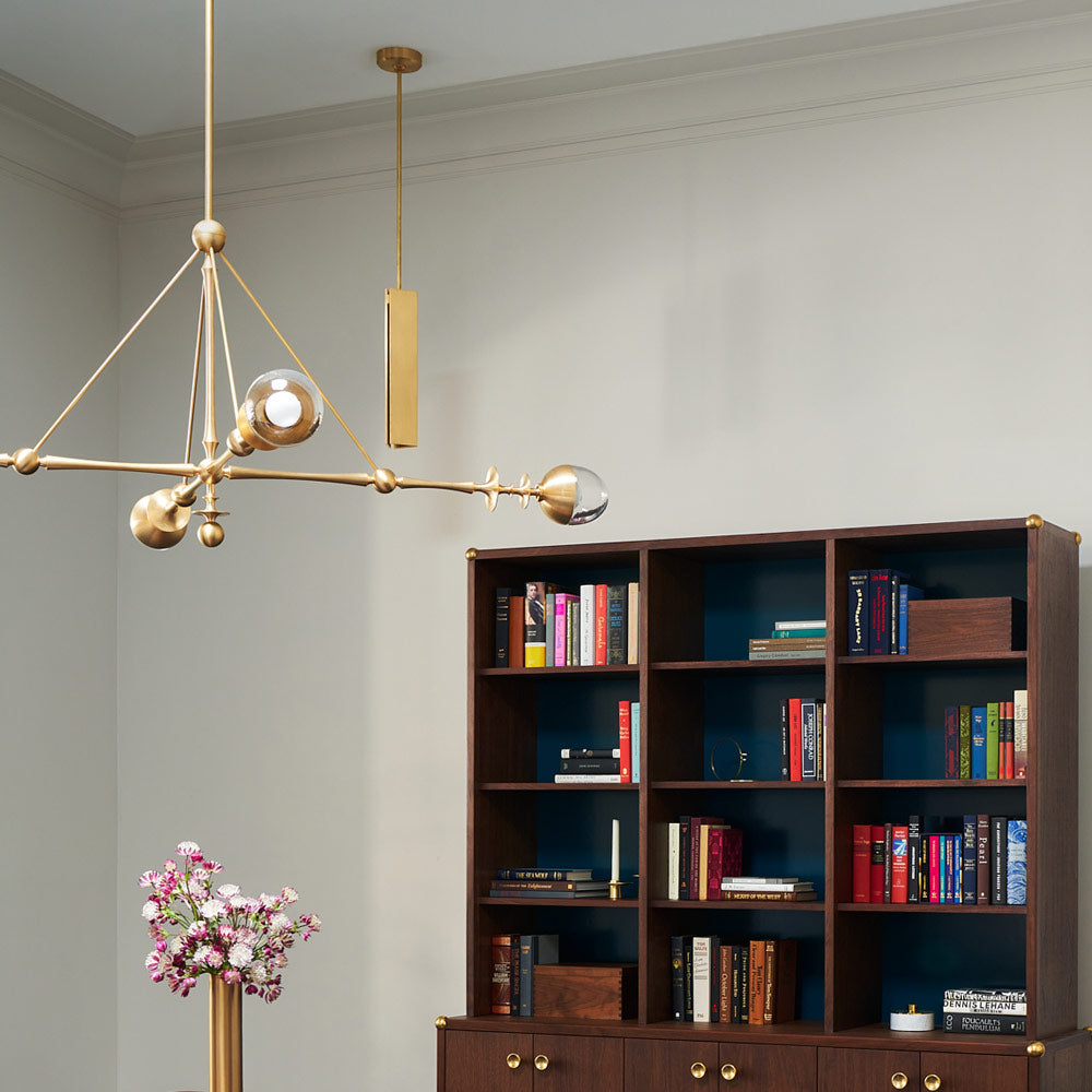 Rue Sala Four Arm LED Pendant Light in living room.