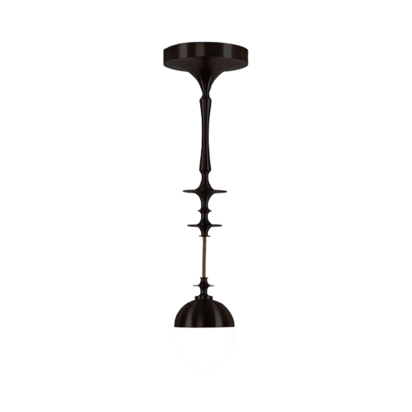Rue Sala Single LED Pendant Light in Oil Rubbed Bronze (Opal Glass).