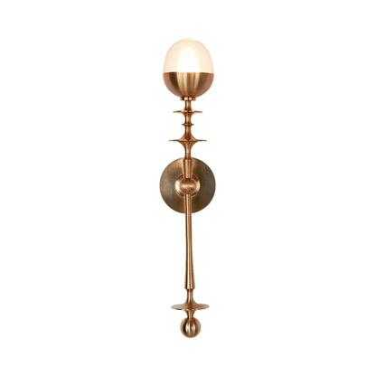 Rue Sala Single LED Wall Light in Unlacquered Brass (Clear Glass).