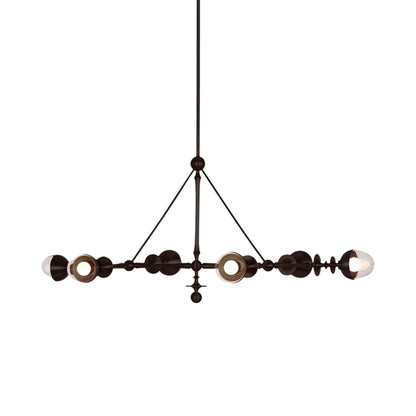 Rue Sala Six Arm LED Pendant Light in Oil Rubbed Bronze (Clear Glass).