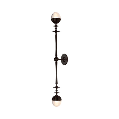 Rue Sala Two Arm LED Wall Light in Oil Rubbed Bronze (Clear Glass).