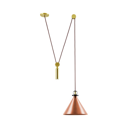Shape Up Cone Pendant Light in Brushed Copper/Currant.