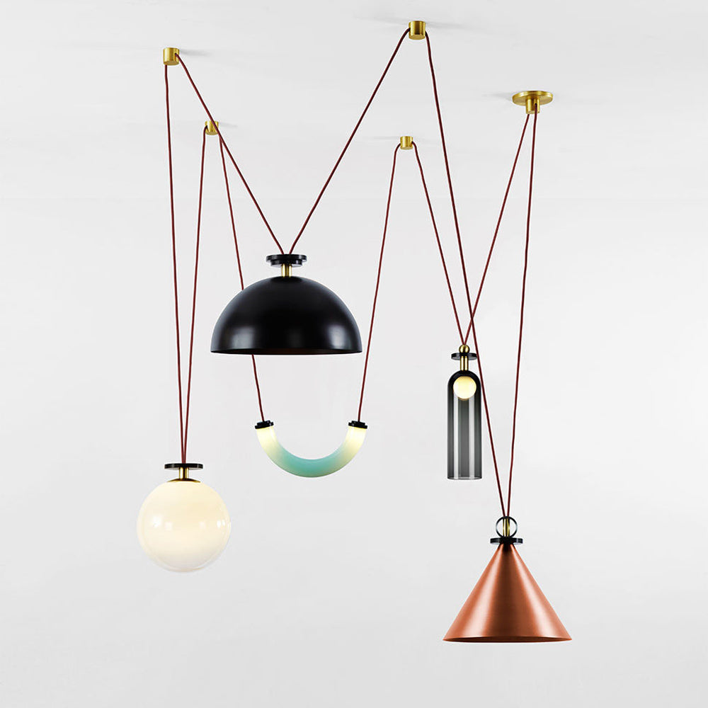 Shape Up Hemisphere Multi-Light Pendant Light in Detail.