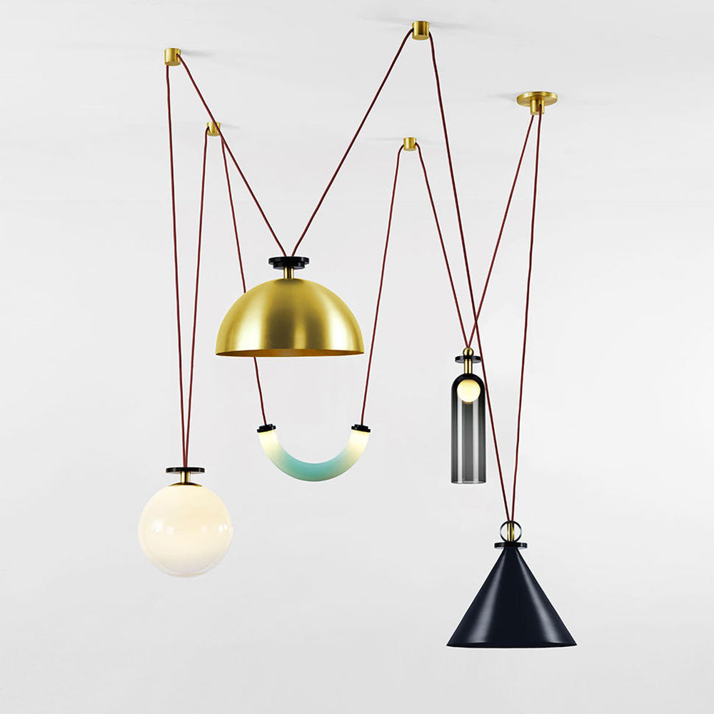 Shape Up Hemisphere Multi-Light Pendant Light in Detail.