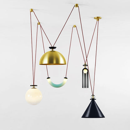 Shape Up Hemisphere Multi-Light Pendant Light in Detail.