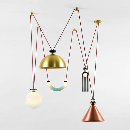 Shape Up Hemisphere Multi-Light Pendant Light in Detail.