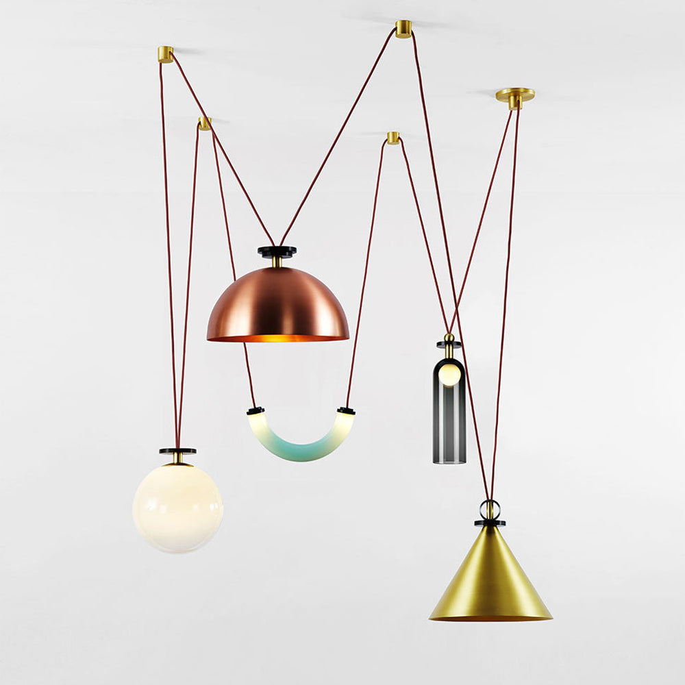 Shape Up Hemisphere Multi-Light Pendant Light in Detail.