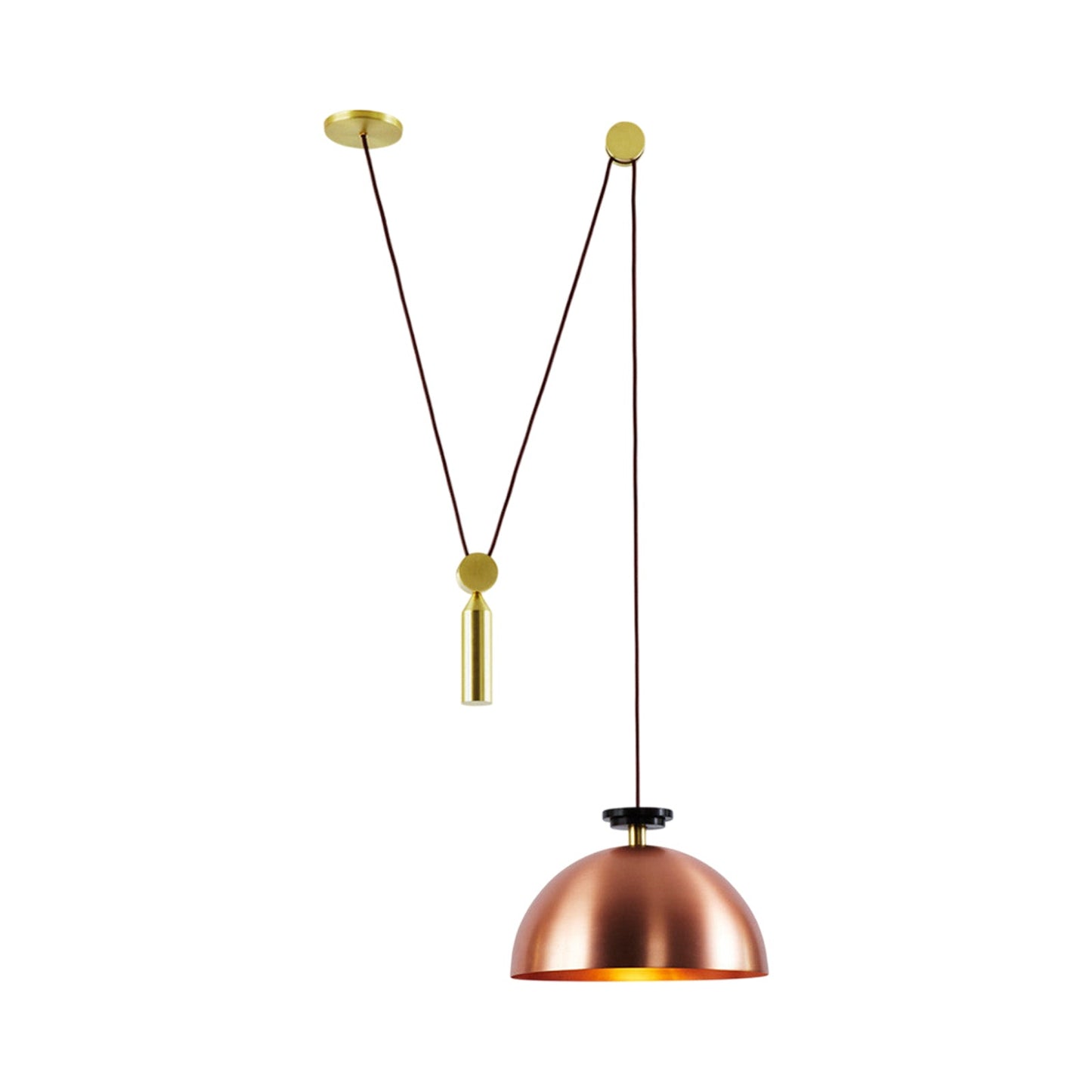 Shape Up Hemisphere Pendant Light in Brushed Copper/Currant.